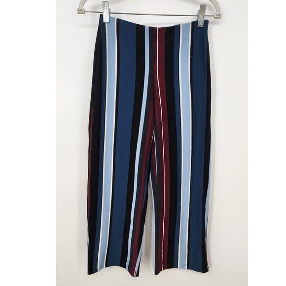 UO Urban Outfitters OB761211 Pants Stripe Red Blue Black Crop - Picture 1 of 5